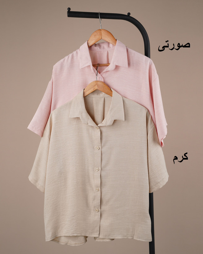 شومیز زنانه برند نازدونه مدل باکسی ساده سوفیا