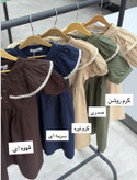 سارافن برند یقه دانتل لینن رنگبندی